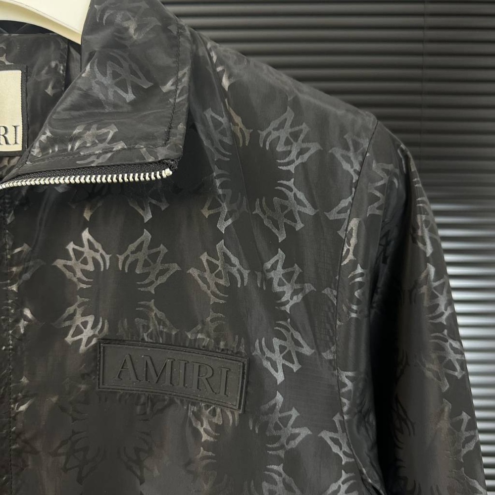 Amiri Black Patterned Bomber Jacket - image 4